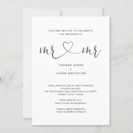 Invitación Gay Mr. y Mr. All in One Wedding Invitation