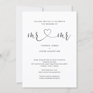 Invitación Gay Mr. y Mr. All in One Wedding Invitation