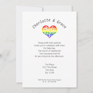 Invitación Gay Pride Corazón Simple Elegancia