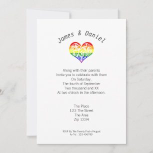 Invitación Gay Pride Corazón Simple Elegancia