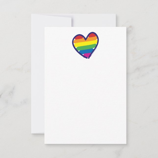 Invitación Gay Pride Love Heart (Anverso)