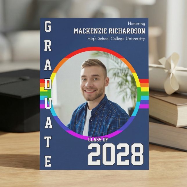 Invitación Gay Student Pride Rainbow Graduation Announcement  (Subido por el creador)
