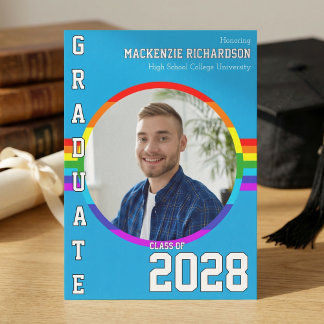 Invitación Gay Student Pride Rainbow Graduation Announcement