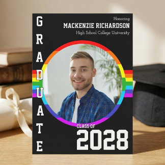 Invitación Gay Student Pride Rainbow Graduation Announcement