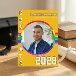 Invitación Gay Student Pride Rainbow Graduation Announcement 