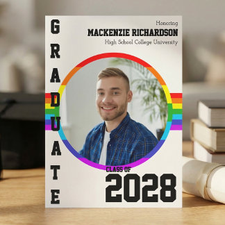Invitación Gay Student Pride Rainbow Graduation Announcement