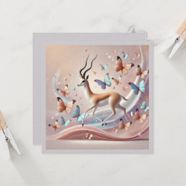 Invitación Gazelle and Butterflies Fantasy Art