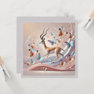 Invitación Gazelle and Butterflies Fantasy Art