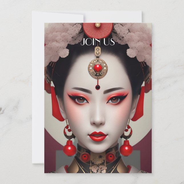 Invitación Gazing Geisha (Anverso)