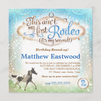 Invitación GC Boy Este no es mi primer rodeo segundo cumpleañ