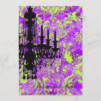 Invitación GC| Damasco de violeta caliente Jolie Chandelier