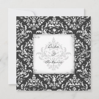 Invitación GC| Erika Vintage Damask-Gray