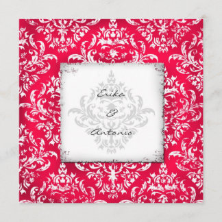 Invitación GC| Erika Vintage Damask-Red