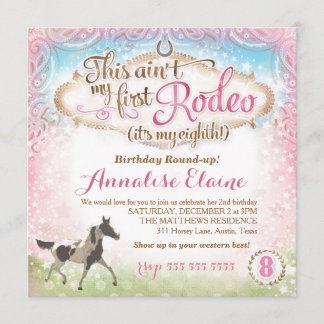 Invitación GC Este no es mi primer rodeo octavo cumpleaños