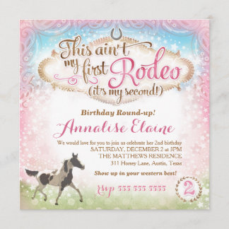 Invitación GC Este no es mi primer rodeo segundo cumpleaños