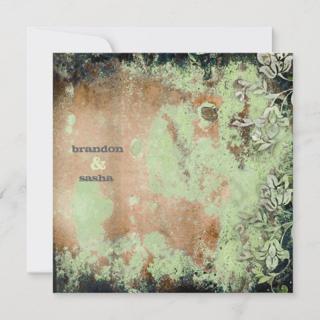 Invitación GC| Flor de lima lúcidamente rusaMetálico dorado (Anverso)