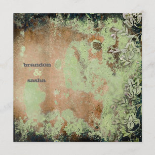 Invitación GC  Flor de lima lúcidamente rusaMetálico dorado