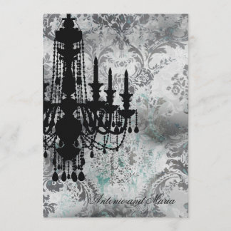 Invitación GC| Jolie Chandelier Gray Damask