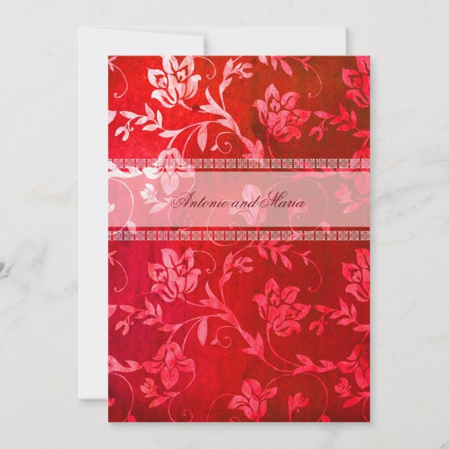 Invitación GC| Ravina roja floral (Anverso)