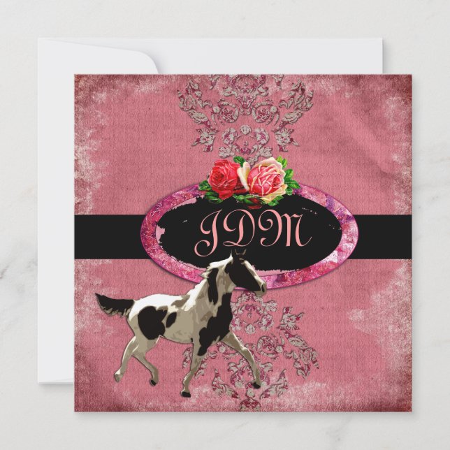 Invitación GC| Rojo del caballo de Damasco Eclécticamente Vin (Anverso)