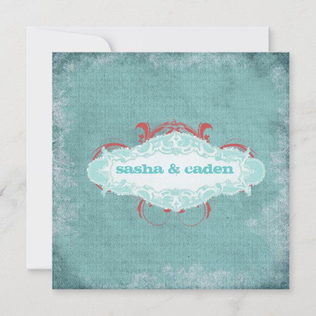 Invitación GC| Tantalizar el Turquesa "Antiguo"| Metálico de  (Anverso)