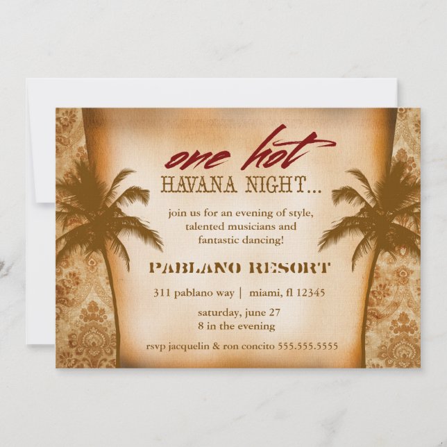 Invitación GC Una noche calurosa en La Habana (Anverso)