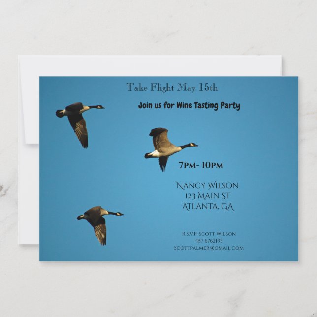 Invitación Géanos canadienses en vuelo (Anverso)