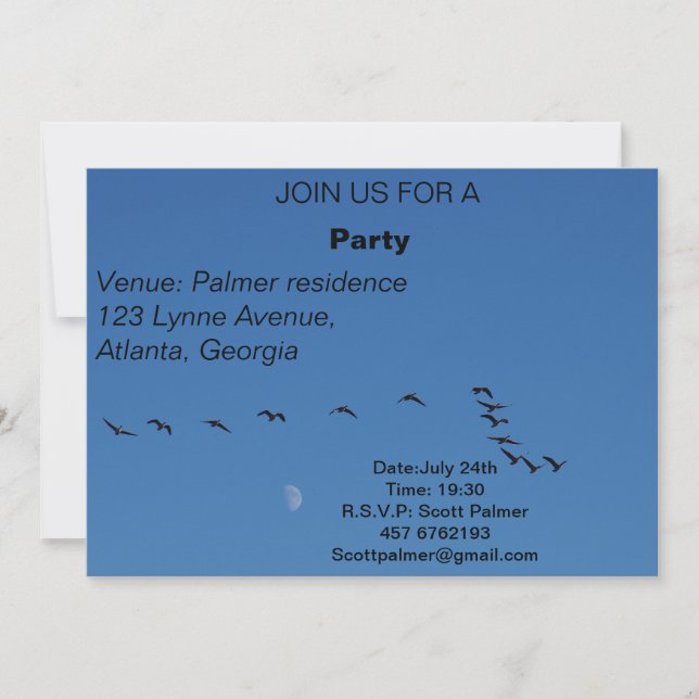 Invitación Géanos canadienses en vuelo (Anverso)