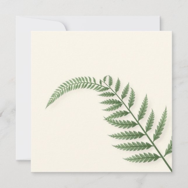 Invitación Gedenkens Karte Farnblattes  (Anverso)