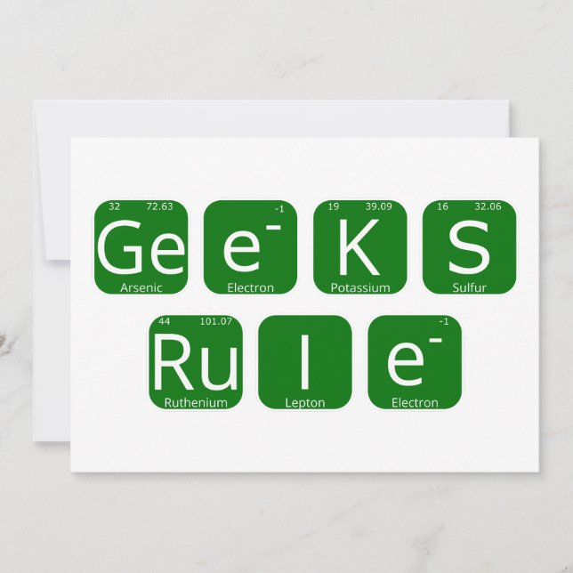 Invitación Geeks Regla Lema Periódico De Tabla (Anverso)