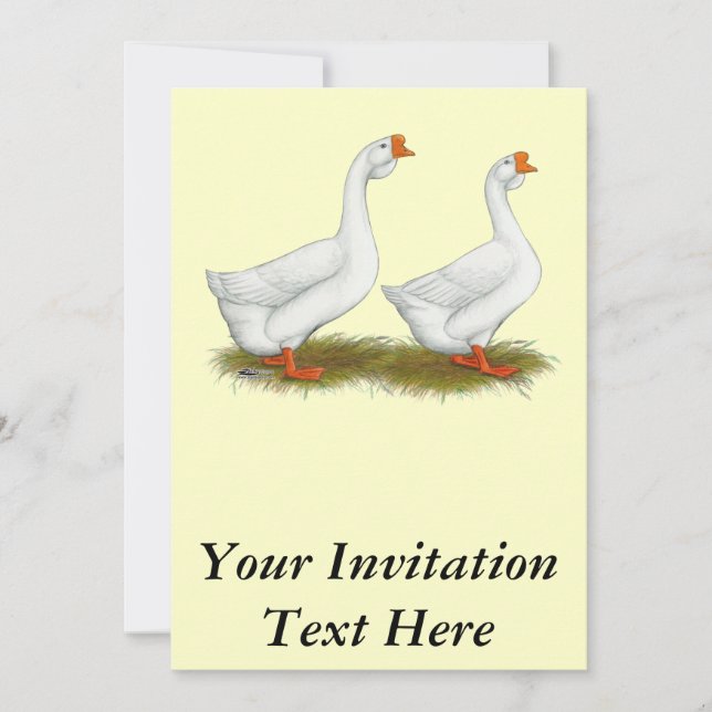 Invitación Geese blanco africano (Anverso)