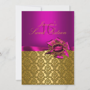 Invitación Gem & Bow Rosa Sweet 16