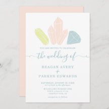 Gem Stones Elegant Pastel Boda