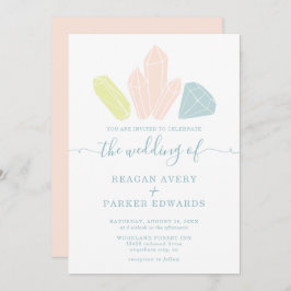Invitación Gem Stones Elegant Pastel Boda