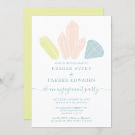 Invitación Gem Stones Elegante Partido de Compromiso Pastel
