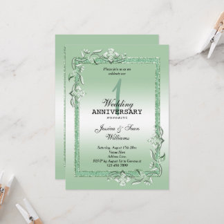 Invitación Gema Esmeralda y Purpurina Primer Boda