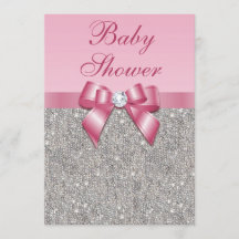 Gemas, arco y chicas de plata Baby Shower rosado