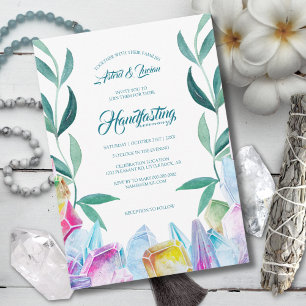 Invitación Gemas de cristal de arcoiris y manadas