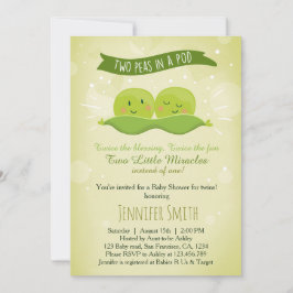Invitación gemela Baby Shower Dos Peas En Un Pod