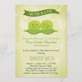 Invitación gemela Baby Shower Dos Peas En Un Pod