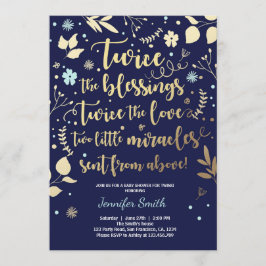 Invitación gemela Baby Shower Invitación niño de l