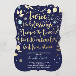 Invitación gemela Baby Shower Invitación niño de l