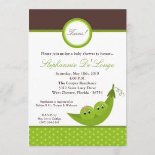 invitación GEMELA de Baby Shower de la vaina de