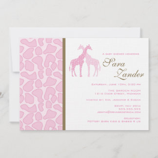 Invitación gemela de Baby Shower de las jirafas -