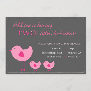 Invitación gemela de Baby Shower de los polluelos