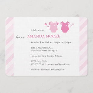 Invitación gemela de Baby Shower del chica