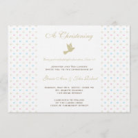 Invitación gemela del bautizo del muchacho y del