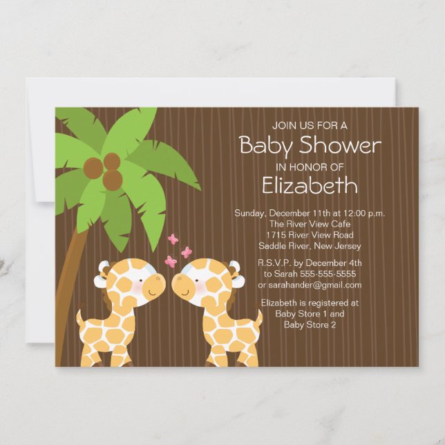 Invitación gemela neutral de Baby Shower de la (Anverso)