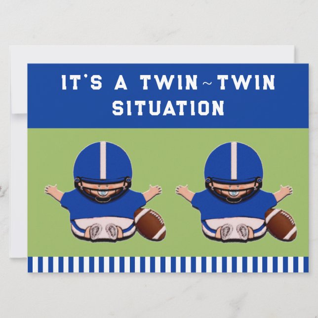 Invitación Gemelos Baby Shower Boy (Anverso)