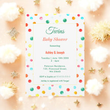 Gemelos Baby Shower Colorful Fiesta Confetti